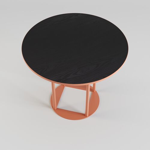 Стіл Avangard R d-90 персиковий Ral 3012 / CLEAF Millenium U129 Еліт перламутр чорний - Фото №2