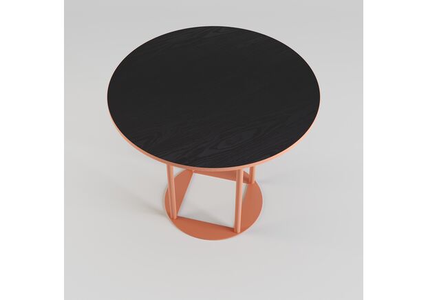 Стіл Avangard R d-90 персиковий Ral 3012 / CLEAF Millenium U129 Еліт перламутр чорний - Фото №2