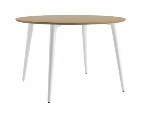 Стол Dan d-120 белый/натуральный дуб - Фото №1