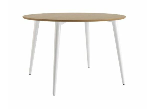 Стол Dan d-120 белый/натуральный дуб - Фото №1