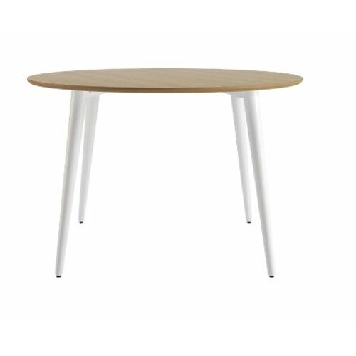 Стол Dan d-120 белый/натуральный дуб - Фото №2