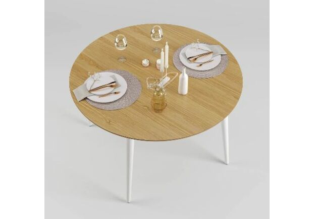 Стол Dan d-120 белый/натуральный дуб - Фото №2