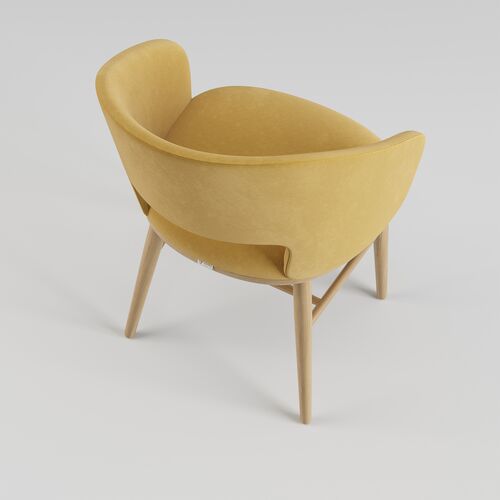 Стул Dolphin натуральный ясень/Venus velvet 2936 - Фото №6