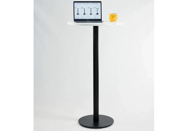 Стіл барний Soul light bar d-60 чорний метал, білий ДСП - Фото №2