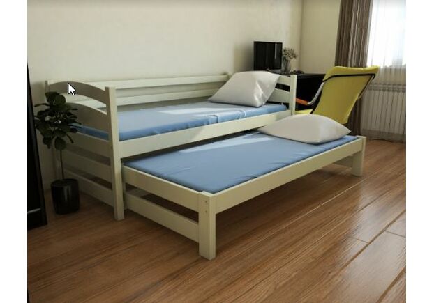 Кровать детская с двумя спальными местами Бонни Duo 90*190 слоновая кость RAL1013 - Фото №1