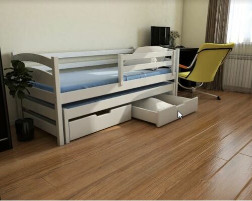 Кровать детская с двумя спальными местами Бонни Duo 90*190 белая - Фото №1