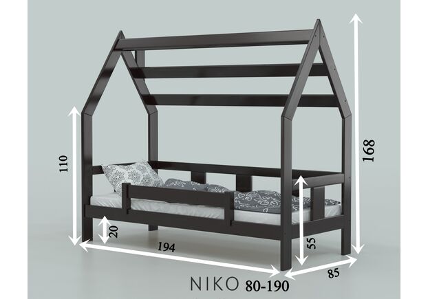 Кровать детская Никко 80*190 белая - Фото №2