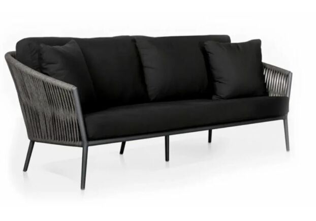 Темный плетеный диван из шнура Джаспер - Фото №1