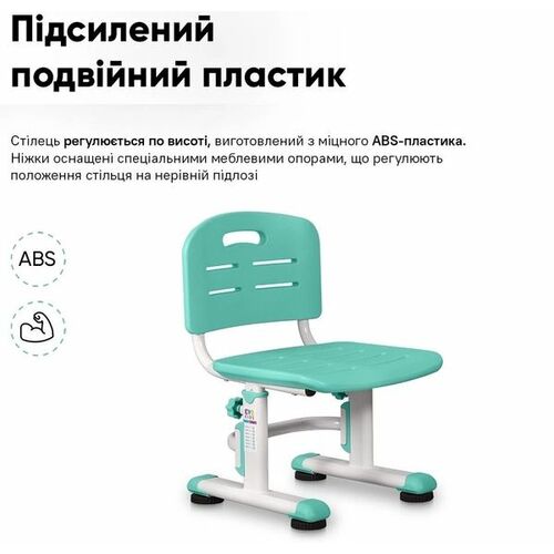 Комплект парта та стілець-трансформери Evo-kids (стілець + стіл + полиця + лампа) BD-04 Z (XL) Teddy Green з лампою - Фото №11