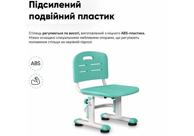 Комплект парта та стілець-трансформери Evo-kids (стілець + стіл + полиця + лампа) BD-04 Z (XL) Teddy Green з лампою - Фото №2