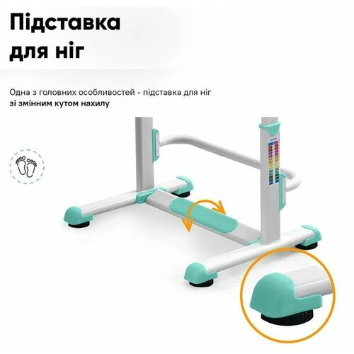 Комплект парта та стілець-трансформери Evo-kids (стілець + стіл + полиця + лампа) BD-04 Z (XL) Teddy Green з лампою - Фото №9