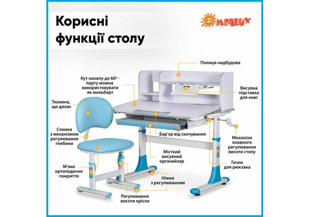 Комплект Evo-kids (стіл+стілець+полиця) (BD-22 BL) - Фото №2
