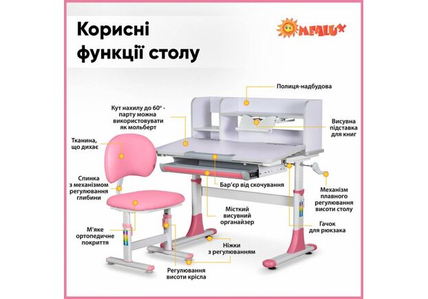 Комплект Evo-kids (стол+стул+полка) (BD-22 PN) - Фото №2