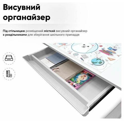 Комплект мебели Evo-Kids BD-29 Panda XL Стол + стульчик + полка Grey (BD-29 G) - Фото №11