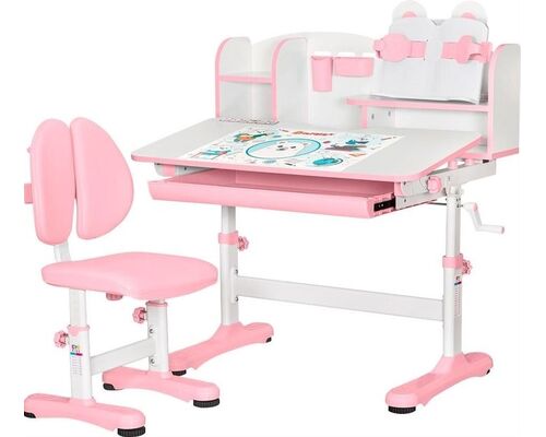 Комплект меблів Evo-Kids BD-29 Panda XL Стіл + стілець + полиця Pink (BD-29 PN) - Фото №1