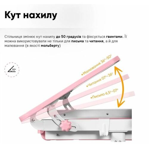 Комплект меблів Evo-Kids BD-29 Panda XL Стіл + стілець + полиця Pink (BD-29 PN) - Фото №8