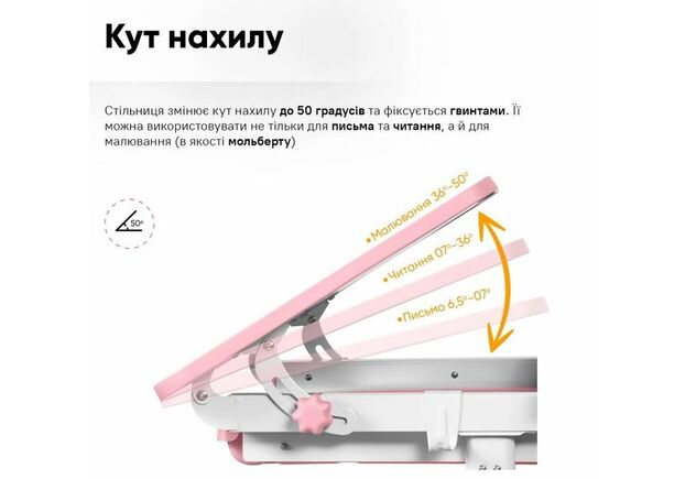 Комплект меблів Evo-Kids BD-29 Panda XL Стіл + стілець + полиця Pink (BD-29 PN) - Фото №2