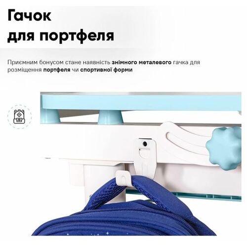 Комплект меблів Evo-Kids BD-28 Panda Стіл + стілець + полиця Blue (BD-28 BL) - Фото №13