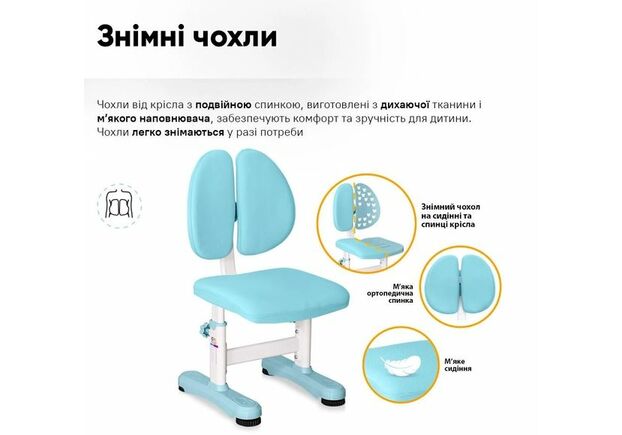 Комплект меблів Evo-Kids BD-28 Panda Стіл + стілець + полиця Blue (BD-28 BL) - Фото №2