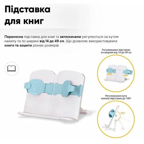 Комплект меблів Evo-Kids BD-28 Panda Стіл + стілець + полиця Blue (BD-28 BL) - Фото №8
