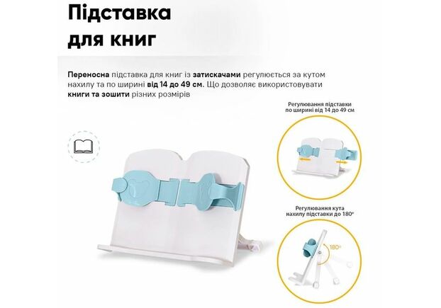 Комплект меблів Evo-Kids BD-28 Panda Стіл + стілець + полиця Blue (BD-28 BL) - Фото №2