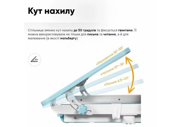Комплект меблів Evo-Kids BD-28 Panda Стіл + стілець + полиця Blue (BD-28 BL) - Фото №2
