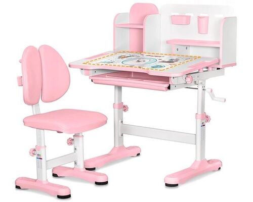 Комплект мебели Evo-Kids BD-28 Panda Стол + стульчик + полка Pink (BD-28 PN) - Фото №1