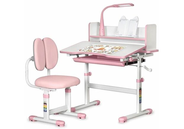 Комплект стіл + стілець + лампа Evo-kids BD-24 Pink (BD-24 PN) Рожевий - Фото №1