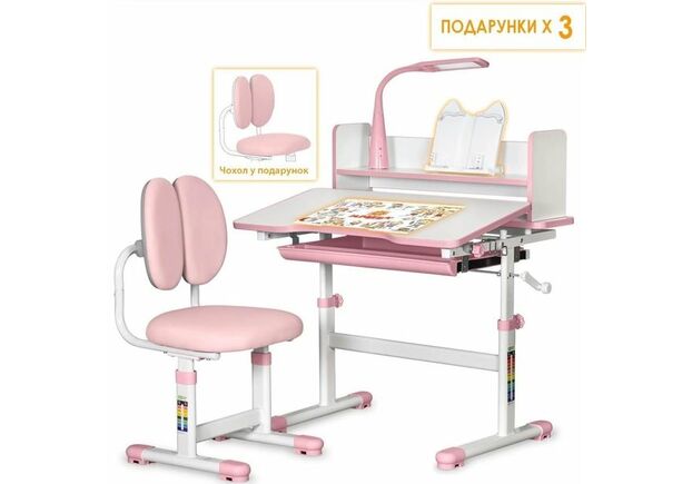 Комплект стіл + стілець + лампа Evo-kids BD-24 Pink (BD-24 PN) Рожевий - Фото №2