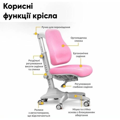 Комплект парта Evo-kids Florida Multicolor PN + крісло Mealux Match KP (Evo-52 WG+PN+Y-528 KP) - Фото №6