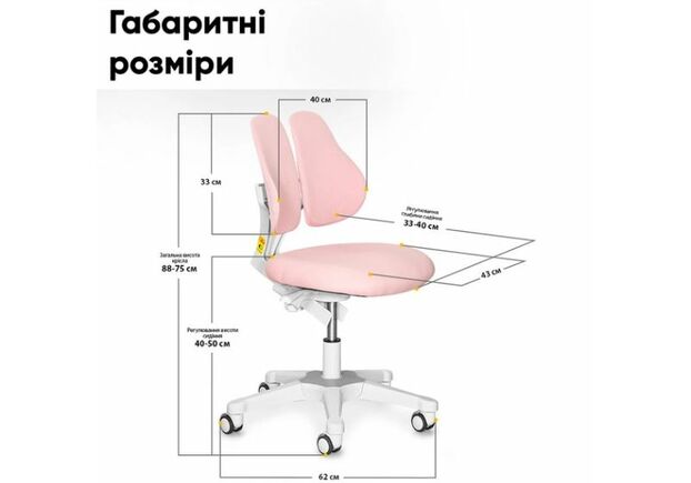 Комплект Ergokids Парта TH-330 Pink + Кресло Evo-kids Mio Lite KP (TH-330 W/PN + Y-208 KP) - Фото №2