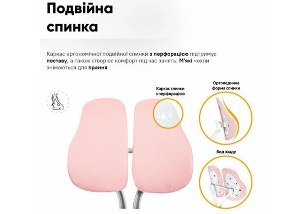 Комплект Ergokids Парта TH-330 Pink + Кресло Evo-kids Mio Lite KP (TH-330 W/PN + Y-208 KP) - Фото №2