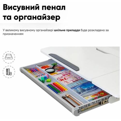 Комплект Ergokids Парта TH-330 Grey + Кресло Evo-kids Mio Lite G (TH-330 W/G + Y-208 G) - Фото №5