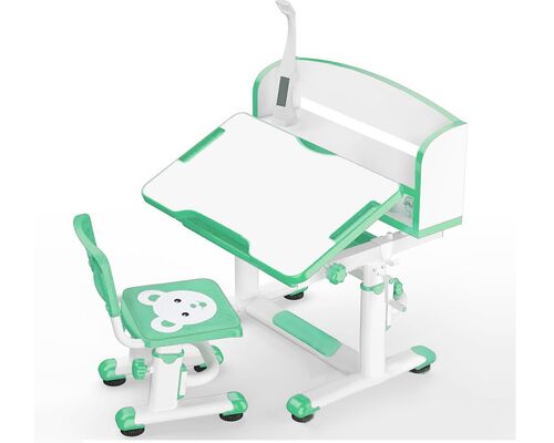 Комплект Evo-kids BD-10 Z с лампой столешница белая, цвет пластика зеленый - Фото №1