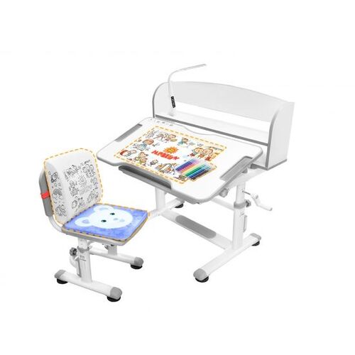 Комплект Evo-kids BD-10 G з лампою стільниця біла, колір пластику сірий - Фото №3