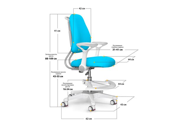 Детское кресло ErgoKids Mio Ergo Blue - Фото №2