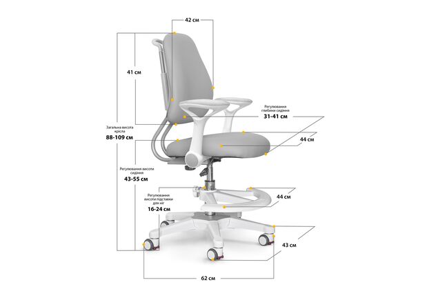 Дитяче крісло ErgoKids Mio Ergo Grey - Фото №2