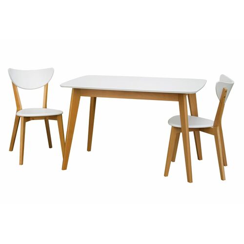 Стол обеденный деревянный Мелитополь Мебель Модерн 120(160)*75 см белый-бук - Фото №2