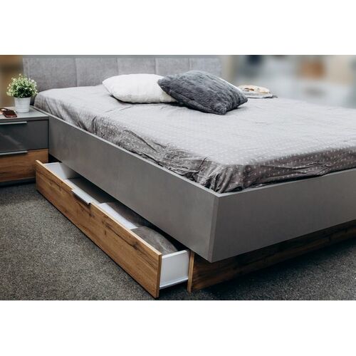 Кровать Linz Линц сп.м 180*200 см с ящиками серый Шифер/Дуб Вотан - Фото №3