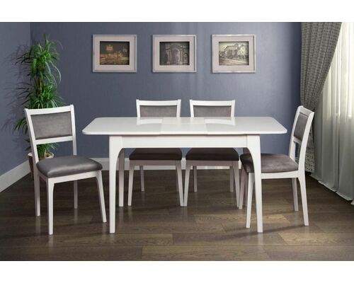 Обеденный комплект Фиеста белый стол и 4 стула - Фото №1