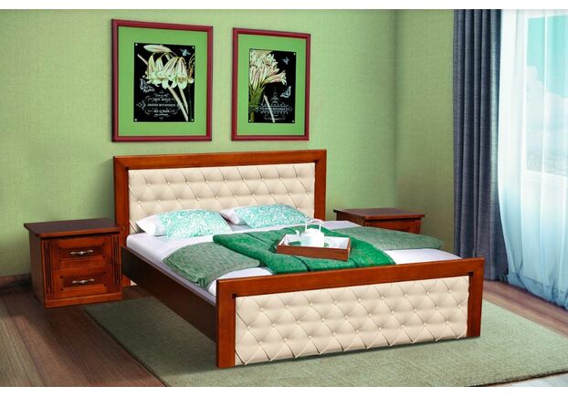 Двоспальне ліжко Фрідом 160х200 см горіх з патиною - Фото №1