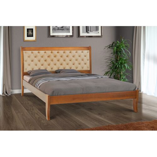 Кровать деревянная с мягким изголовьем Монтана орех-беатрис 03 - Фото №5