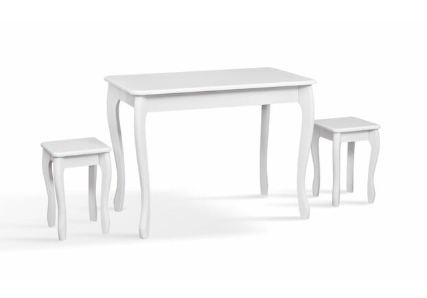 Комплект Смарт белый обеденный стол и 4 табурета  - Фото №2