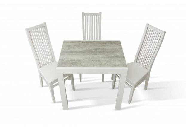 Набор обеденный Слайдер стол 815 мм и 3 стула Парма белый  - Фото №1