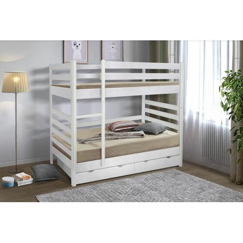 Кровать деревянная двухъярусная Засоня 80*190 см белая - Фото №2