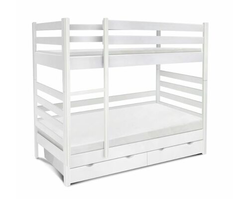 Кровать деревянная двухъярусная Засоня 80*190 см белая - Фото №1