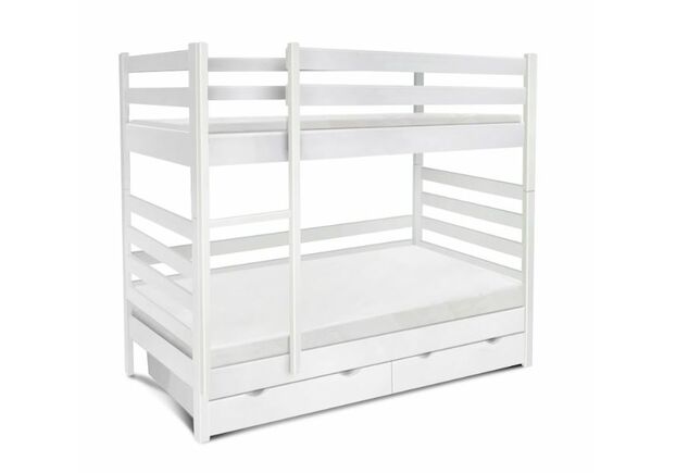 Кровать деревянная двухъярусная Засоня 80*190 см белая - Фото №1
