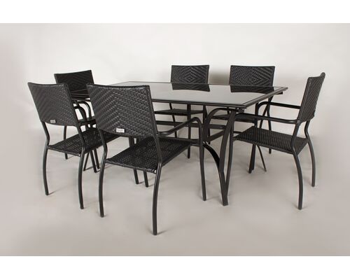 Обеденный комплект CRUZO Блэк Стил (стол+4 стула) черный - Фото №1