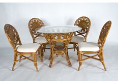 Обеденный комплект из натурального ротанга Аскания стол и 4 кресла 