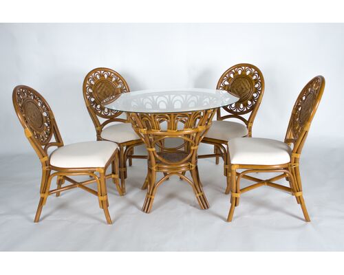 Обеденный комплект из натурального ротанга Аскания стол и 4 стула - Фото №1
